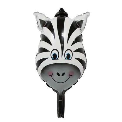 Balon din Folie Metalizata, ANGELBEAR, Mini Figurine Animalute, Model Zebra, Tematica Aniversare, 25x45 cm, Ambalaj Individual, Pai Inclus, Umflare cu Aer sau Heliu, Multicolor
