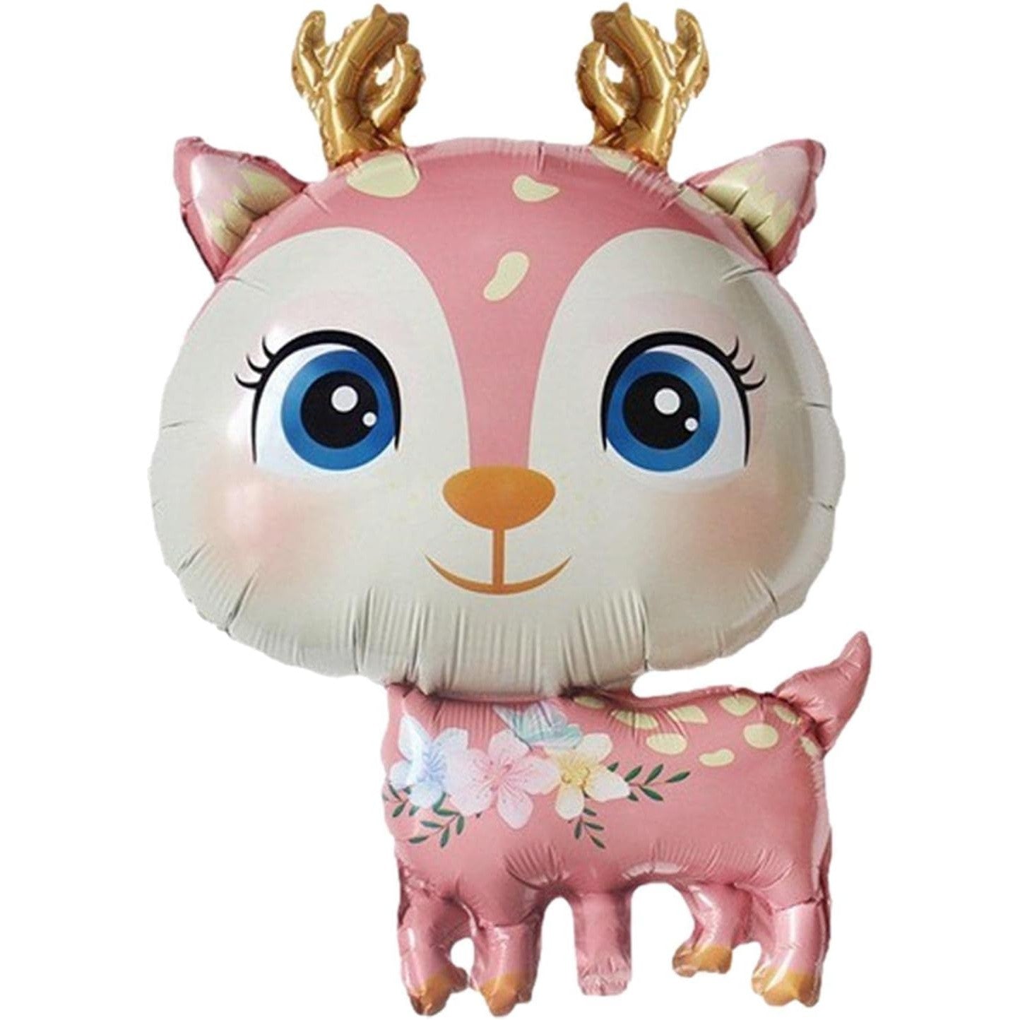 Balon din Folie Metalizata, ANGELBEAR, Mini Figurine, Model Cerb, Tematica Aniversare, 49x74.5 cm, Ambalaj Individual, Pai Inclus, Umflare cu Aer sau Heliu, Roz