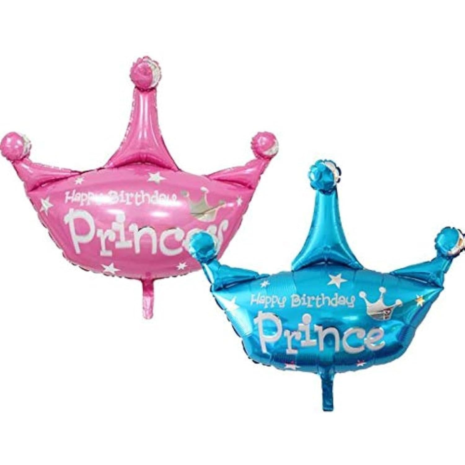 Balon din Folie Metalizata, ANGELBEAR, Mini Figurine, Model Coroana de Printesa, Tematica Aniversare, 42x38 cm, Ambalaj Individual, Pai Inclus, Umflare cu Aer sau Heliu, Roz