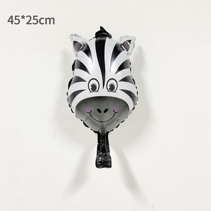 Balon din Folie Metalizata, ANGELBEAR, Mini Figurine Animalute, Model Zebra, Tematica Aniversare, 25x45 cm, Ambalaj Individual, Pai Inclus, Umflare cu Aer sau Heliu, Multicolor