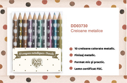 Creioane colorate metalice Chic, Djeco