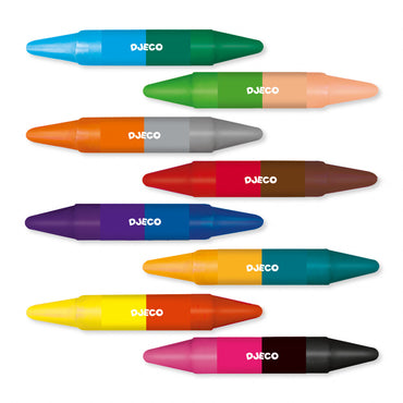 Creioane de colorat duble, Djeco