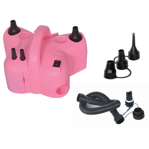 Pompa Electrica de Umflat Baloane, ANGELBEAR, cu Doua Iesiri, Accesorii Incluse, 220V, Putere 600W, Accesorii petrecere, Roz