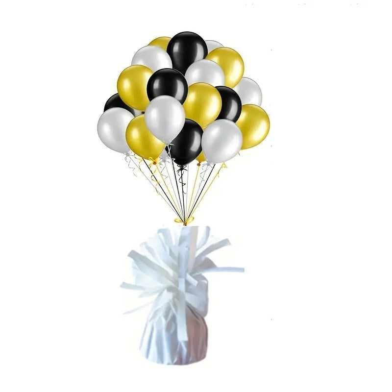Greutate pentru Baloane cu Heliu, ANGELBEAR, din Folie cu Franjuri, 170g, 13 x 5 x 3 cm, Alb
