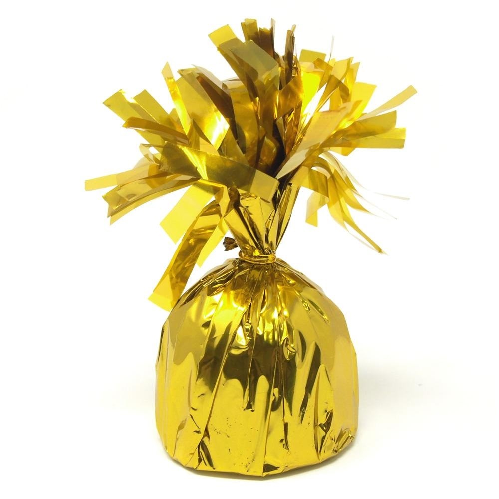 Greutate pentru Baloane cu Heliu, ANGELBEAR, din Folie cu Franjuri, 170g, 13 x 5 x 3 cm, Auriu
