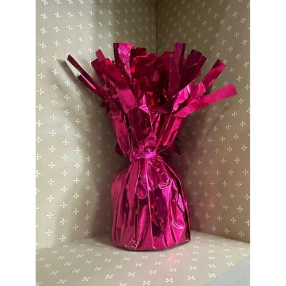 Greutate pentru Baloane cu Heliu, ANGELBEAR, din Folie cu Franjuri, 170g, 13 x 5 x 3 cm, Roz
