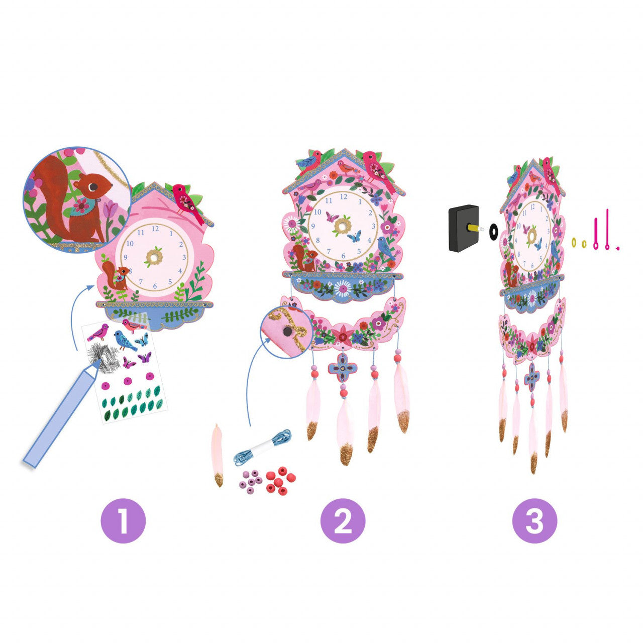 Joc creativ DIY Ceas de perete, Djeco