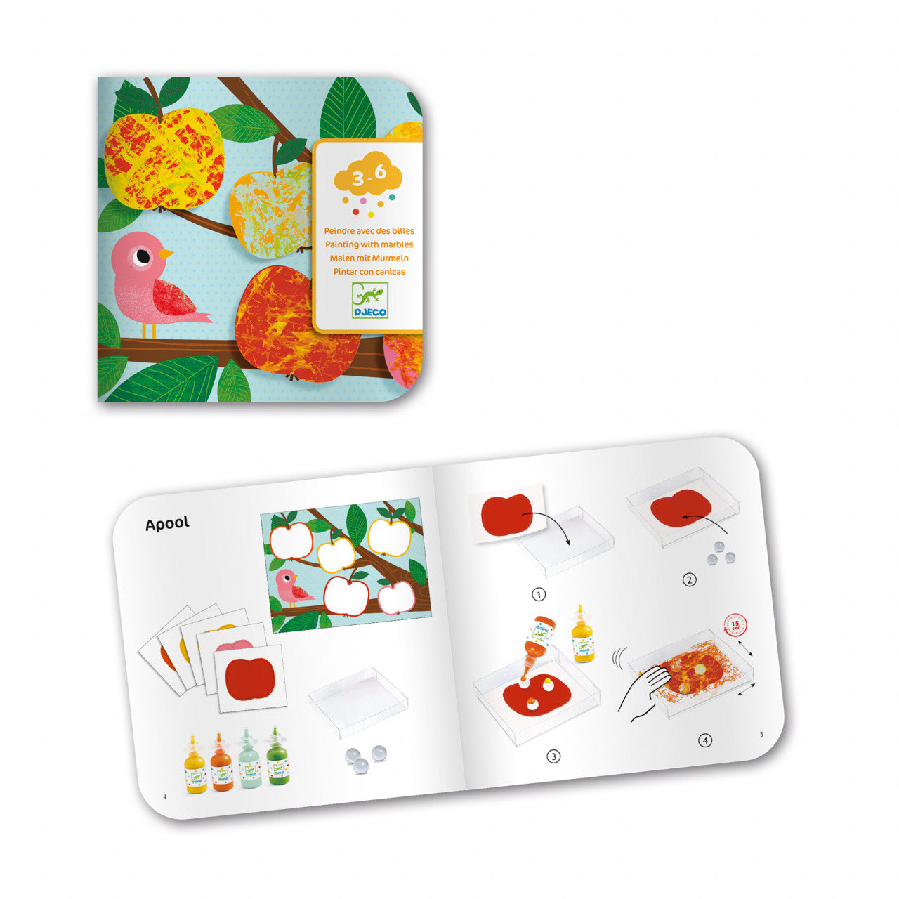 Joc creativ pictura cu bile din sticla Natura, Djeco