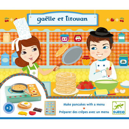 Joc de rol Set de preparat clatite Gaelle si Titouan, Djeco