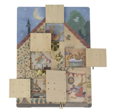 Jucarie Montessori Casuta iepurasilor, joc din lemn cu sisteme de inchidere Egmont Toys