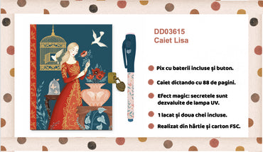 Jurnal secret cu pix magic Lisa, Djeco