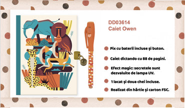 Jurnal secret cu pix magic Owen, Djeco
