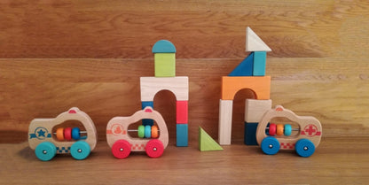 Masinuta din lemn, jucarie pentru bebe, Egmont Toys