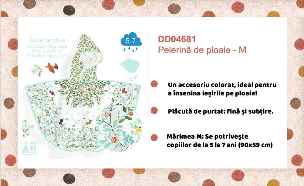 Pelerina de ploaie Flori si pasari, Djeco
