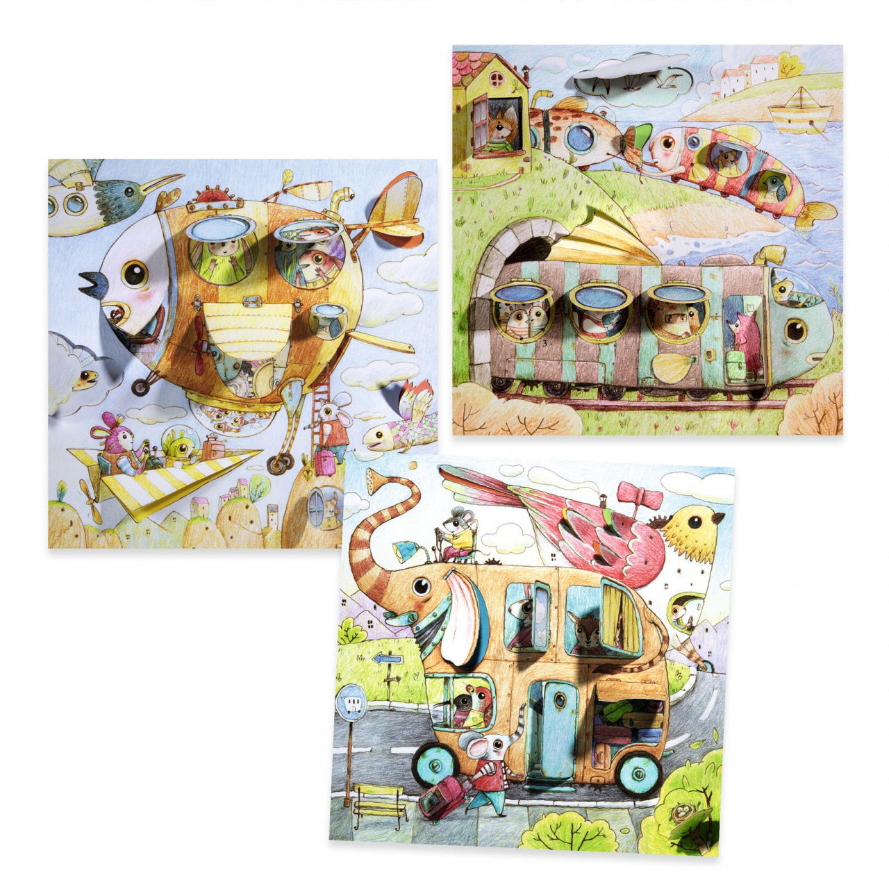 Planse de colorat cu surprize Calatoria lui Malo, Djeco