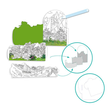 Planse de colorat si asamblat Peisaj insular stratificat, Djeco