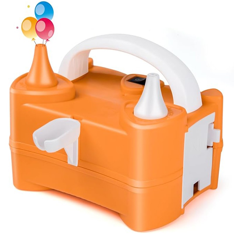 Pompa Electrica de Umflat Baloane, ANGELBEAR, cu Doua Iesiri, 220V, Putere 400W, Accesorii petrecere, Portocaliu