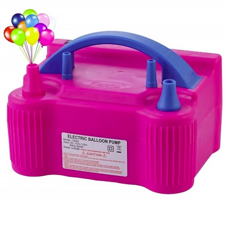 Pompa Electrica de Umflat Baloane, ANGELBEAR, cu Doua Iesiri, 220V, Putere 600W, Accesorii petrecere, Mov