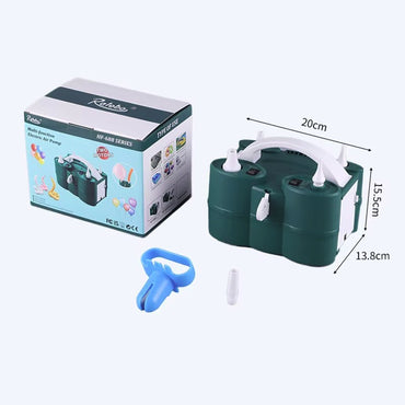 Pompa Electrica de Umflat Baloane, ANGELBEAR, cu Doua Iesiri, 220V, Putere 600W, Accesorii petrecere, Verde