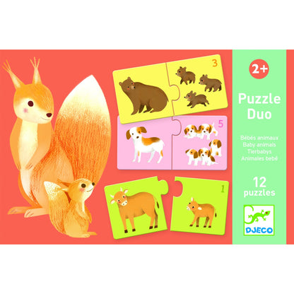 Puzzle duo asociere mama-pui, Djeco
