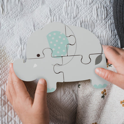 Puzzle elefant din lemn, Orange Tree Toys