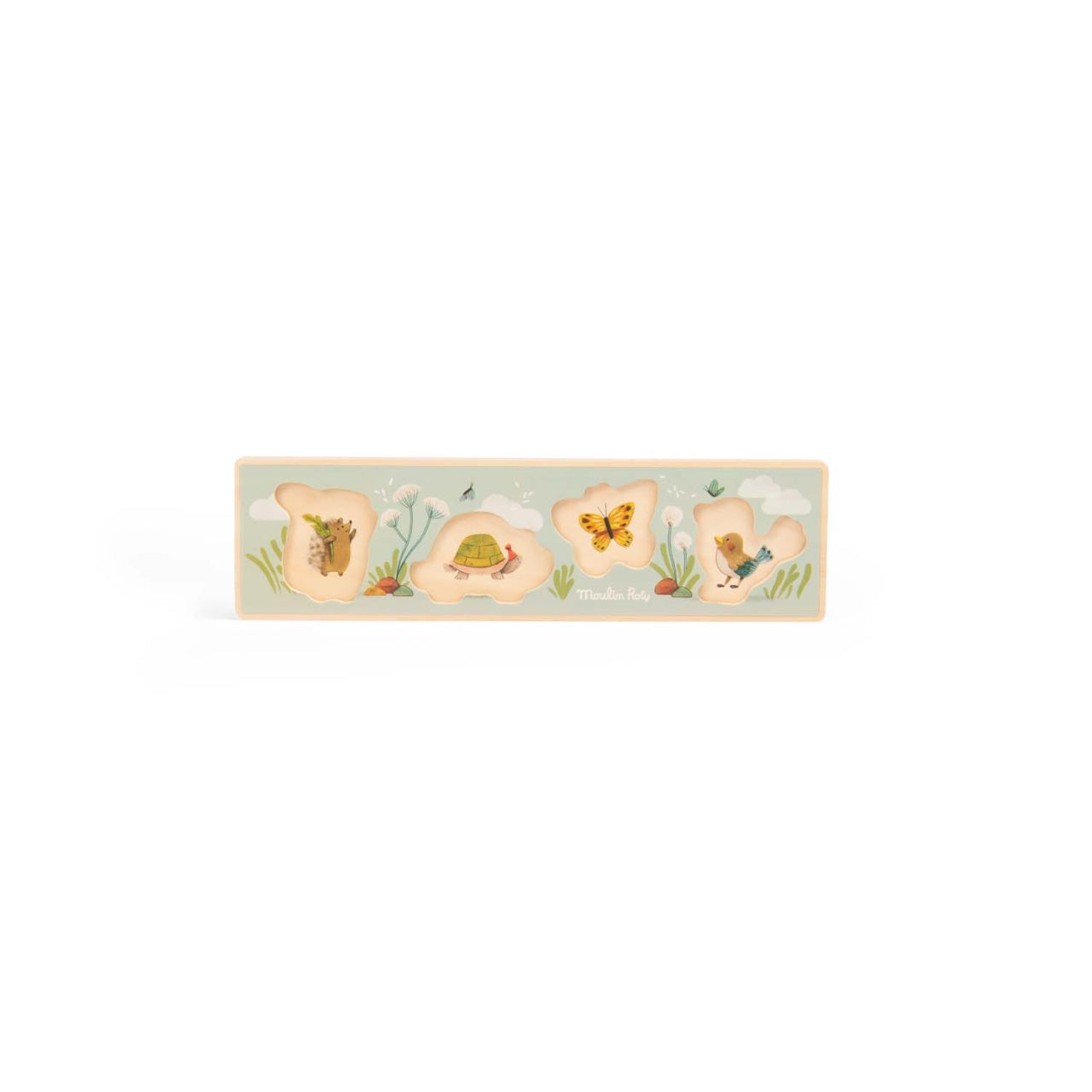 Puzzle incastru din lemn 4 animale, Moulin Roty