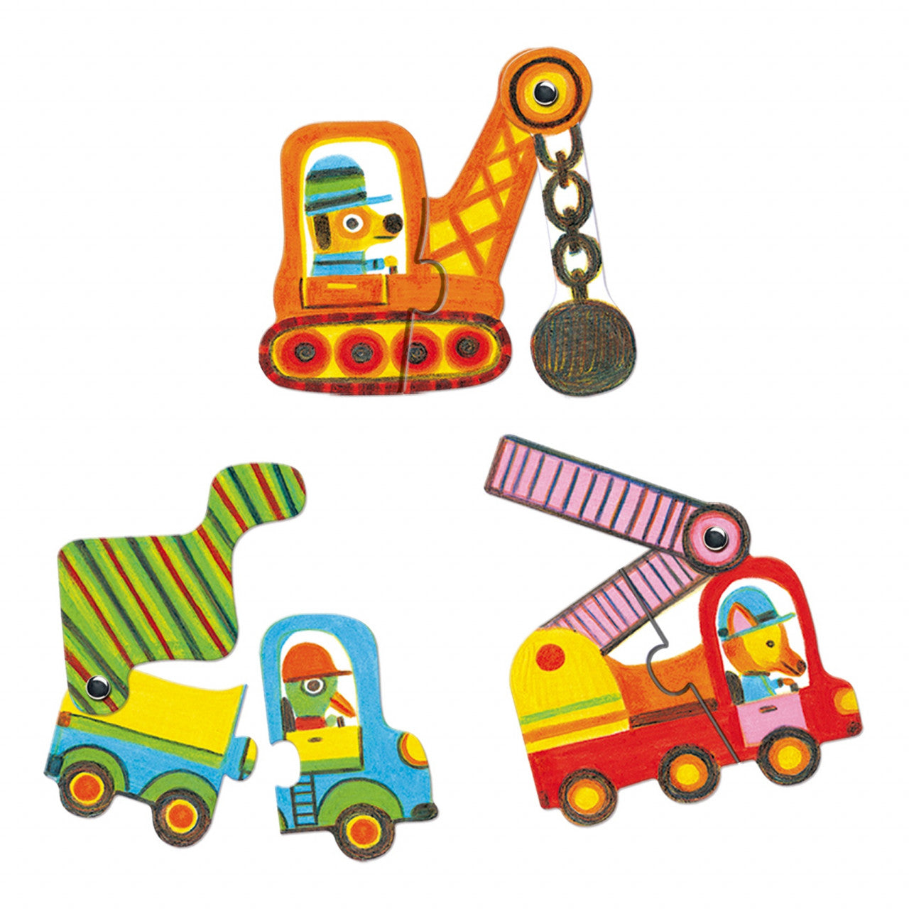 Puzzle mobil duo Vehicule, Djeco