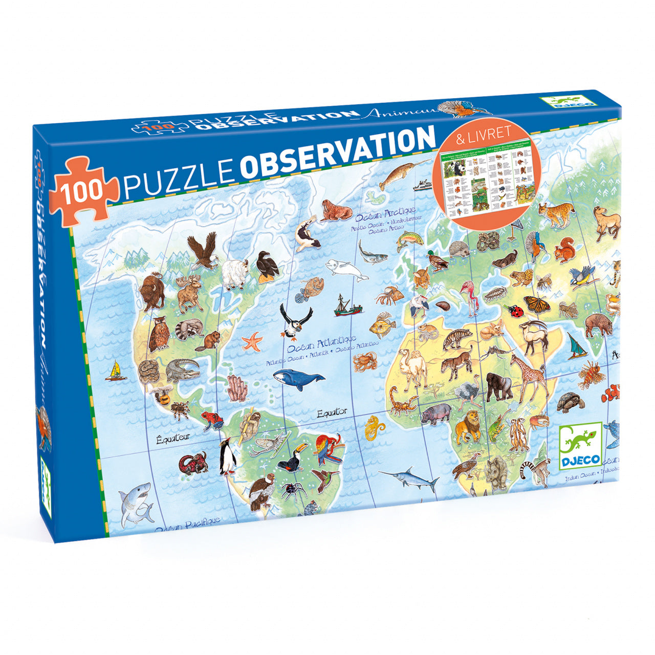 Puzzle observatie Animalele lumii, Djeco