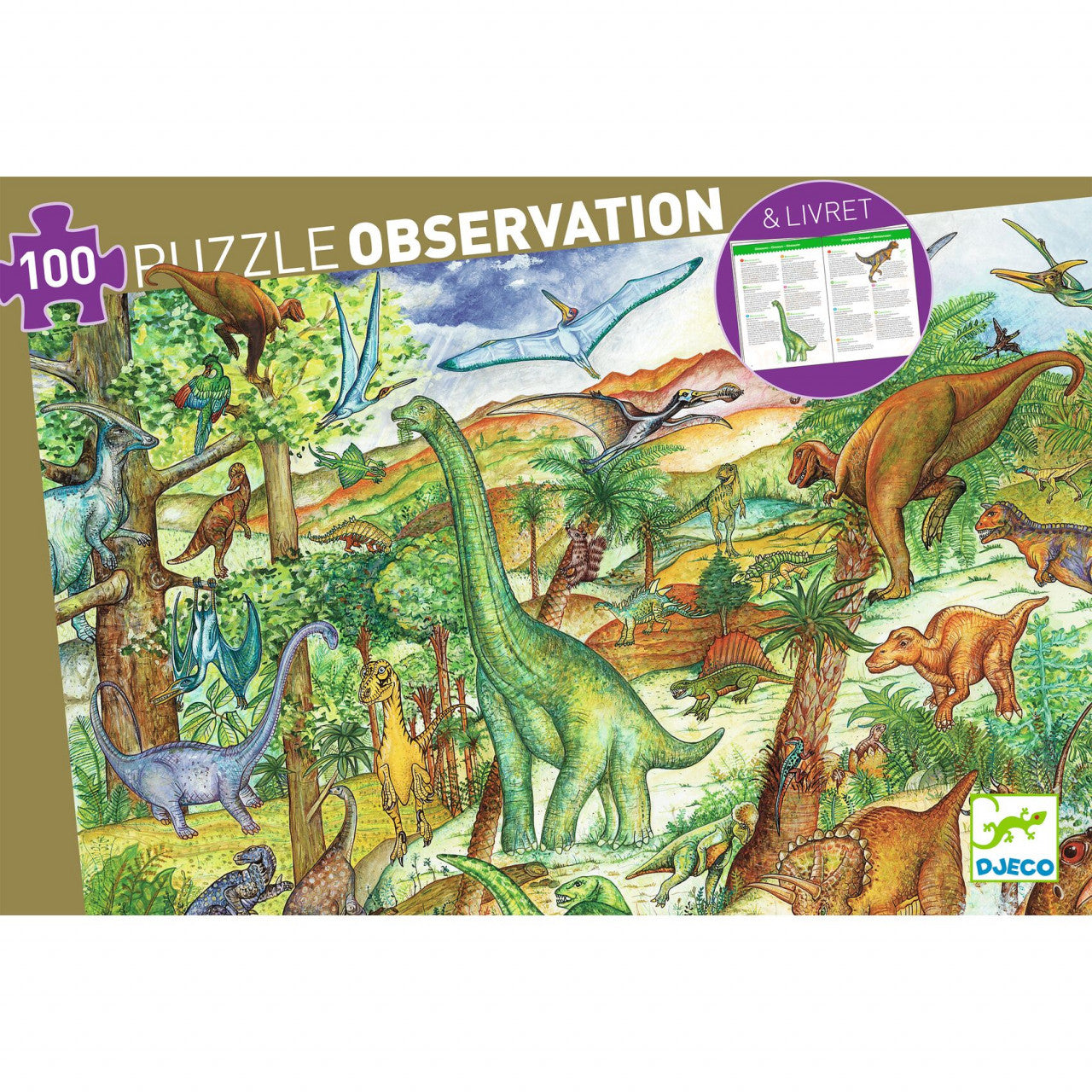 Puzzle observatie Dinozauri, Djeco
