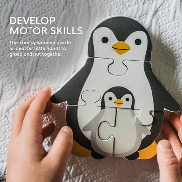 Puzzle Pinguin din lemn, Orange Tree Toys