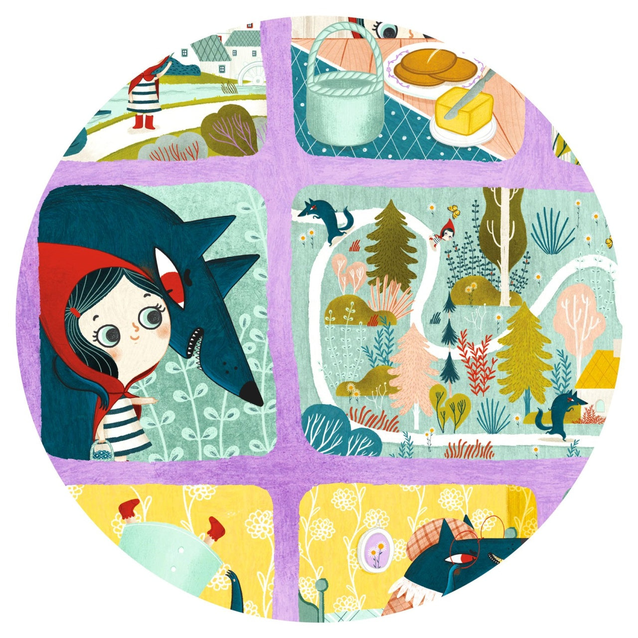 Puzzle poveste Scufita Rosie, Djeco