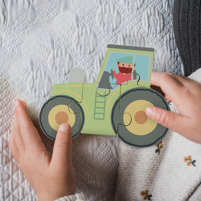 Puzzle tractor din lemn, Orange Tree Toys