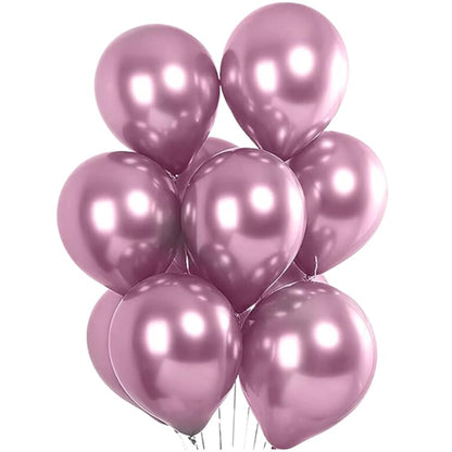 Set 10 Baloane din Latex Chrome, ANGELBEAR, Model Party, 23 cm, Mov, 2.2 g