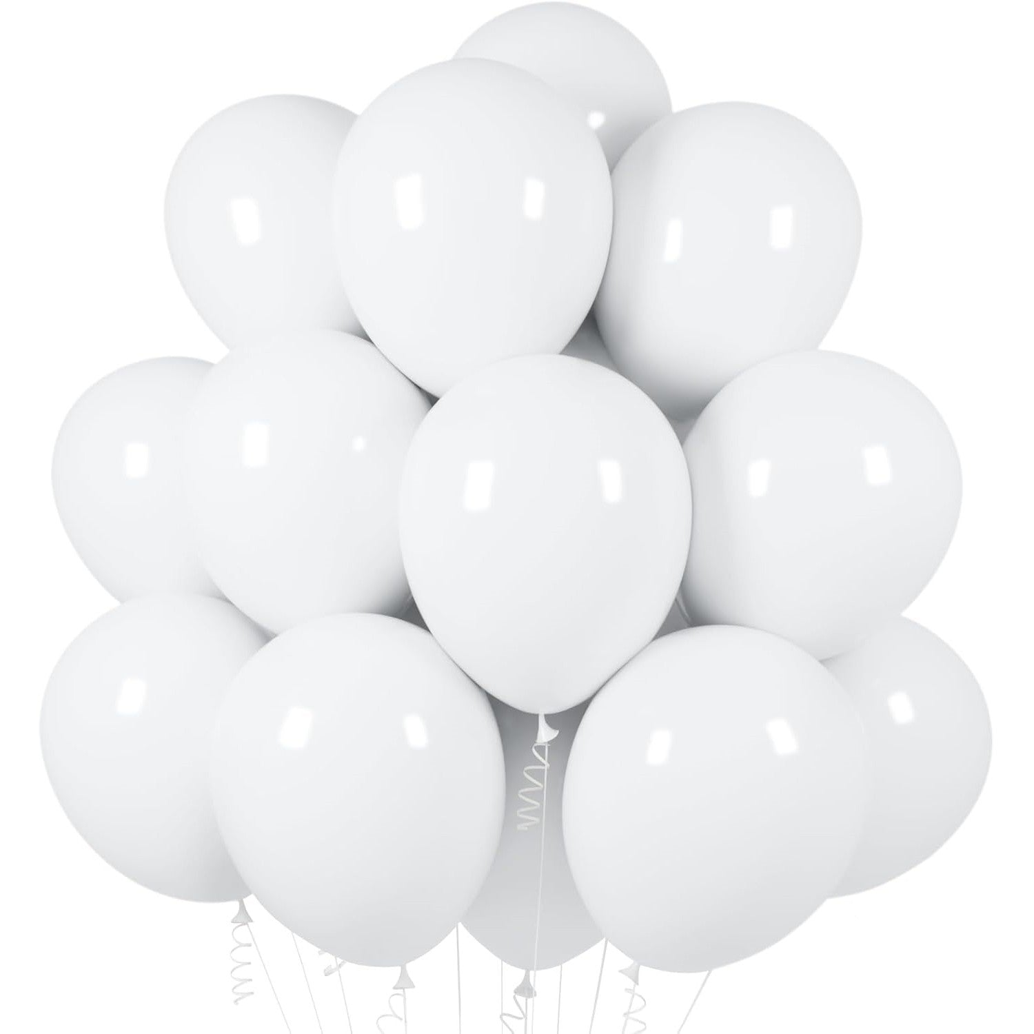 Set 10 Baloane din Latex, ANGELBEAR, Model Party, 13 cm, 1 g, Alb