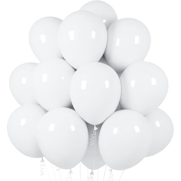 Set 10 Baloane din Latex, ANGELBEAR, Model Party, 13 cm, 1 g, Alb