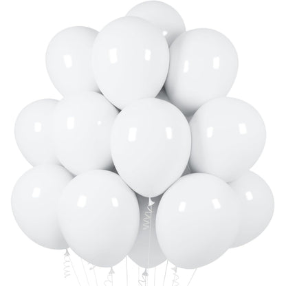 Set 10 Baloane din Latex, ANGELBEAR, Model Party, 13 cm, 1 g, Alb