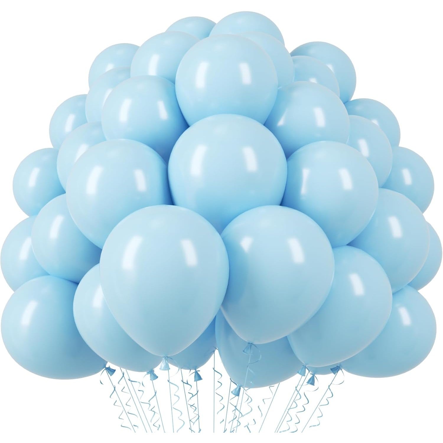 Set 10 Baloane din Latex, ANGELBEAR, Model Party, 13 cm, 1 g, Bleu