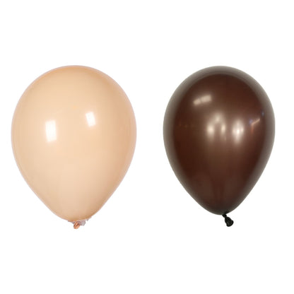 Set 10 Baloane din Latex, ANGELBEAR, Model Party, 30 cm, 5x Maro, 5x Bej, 2.8 g