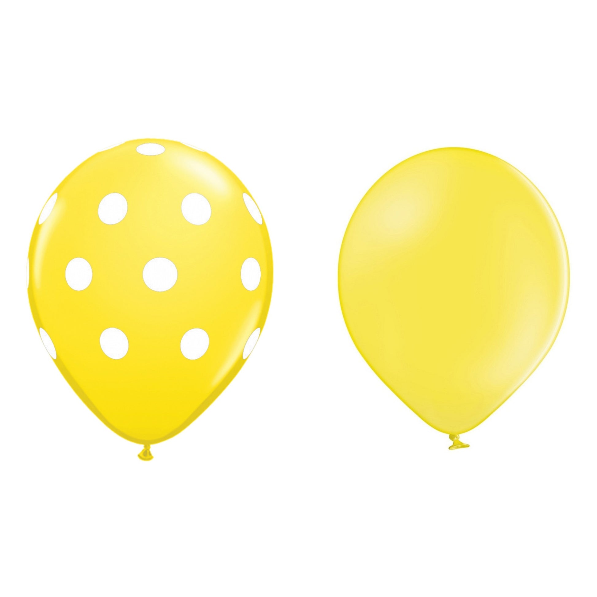 Set 10 Baloane din Latex, ANGELBEAR, Model Party cu Buline si Simple, 30 cm, Galben, 2.8 g