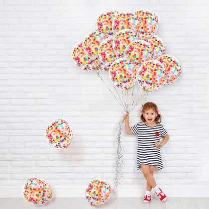 Set 10 Baloane din Latex, ANGELBEAR, Model Party Confetti, 30 cm, Multicolore, 2.8 g