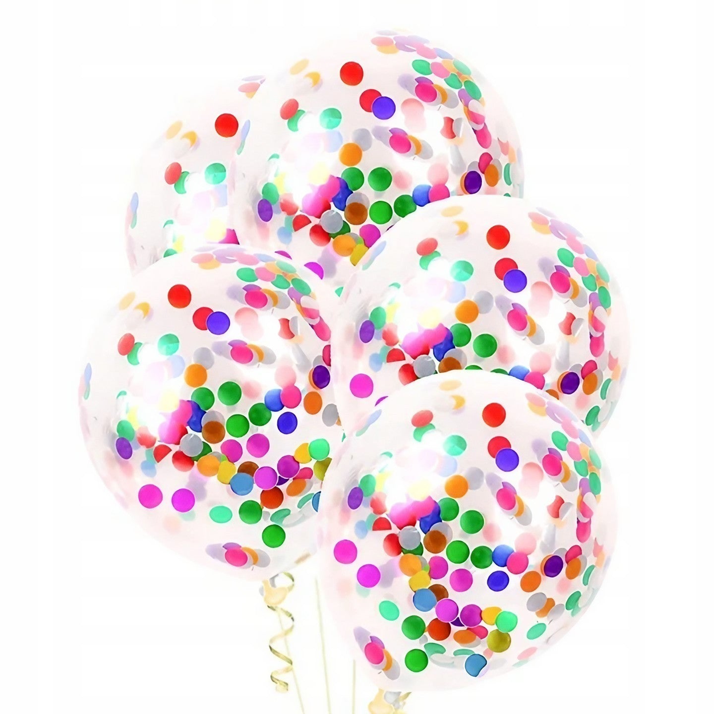 Set 10 Baloane din Latex, ANGELBEAR, Model Party Confetti, 30 cm, Multicolore, 2.8 g