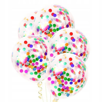Set 10 Baloane din Latex, ANGELBEAR, Model Party Confetti, 30 cm, Multicolore, 2.8 g