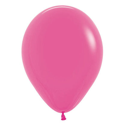 Set 10 Baloane din Latex, ANGELBEAR, Model Party cu Buline si Simple, 30 cm, Fucsia, 2.8 g