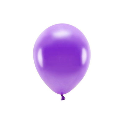 Set 10 Baloane din Latex, ANGELBEAR, Model Party cu Buline si Simple, 30 cm, Mov, 2.8 g