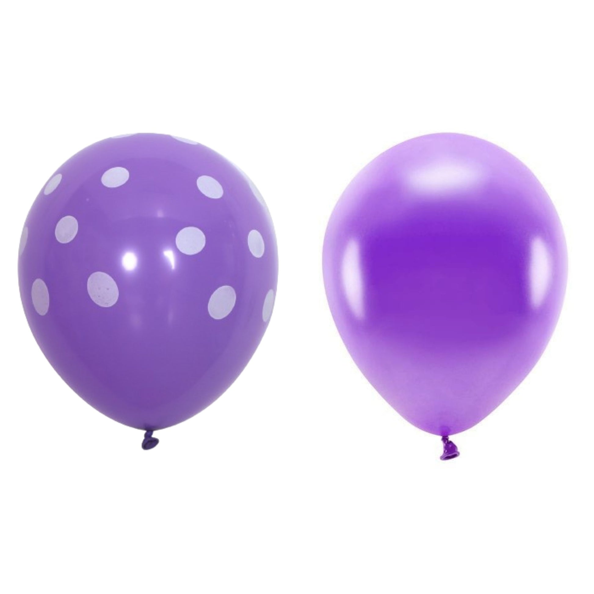 Set 10 Baloane din Latex, ANGELBEAR, Model Party cu Buline si Simple, 30 cm, Mov, 2.8 g