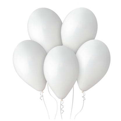 Set 10 Baloane din Latex Metalizate, ANGELBEAR, Model Party, 5x Alb, 5x Nude, 23 cm, 2.2 g