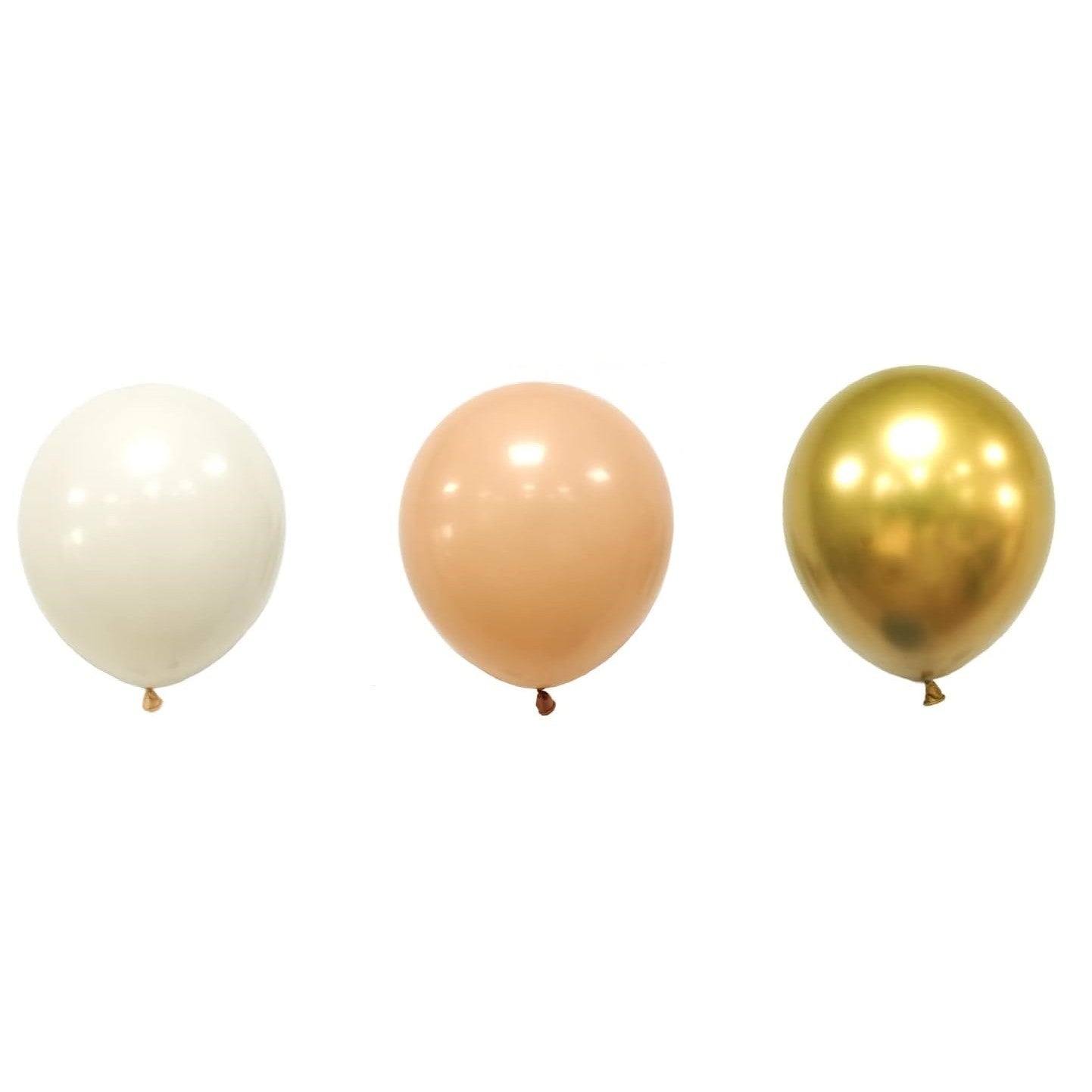 Set 16 Baloane din Latex Metalizate, ANGELBEAR, Model Party, 30 cm, Auriu, Bej Inchis si Deschis, 2.8 g