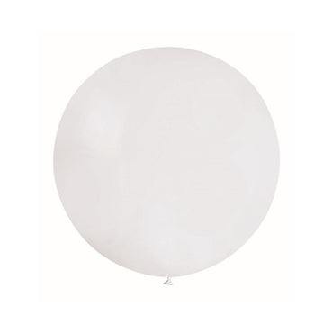 Set 2 Baloane din Latex, ANGELBEAR, Model Party Jumbo, 90 cm, Alb si Bej, 35 g