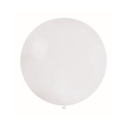 Set 2 Baloane din Latex, ANGELBEAR, Model Party Jumbo, 90 cm, Alb si Bej, 35 g