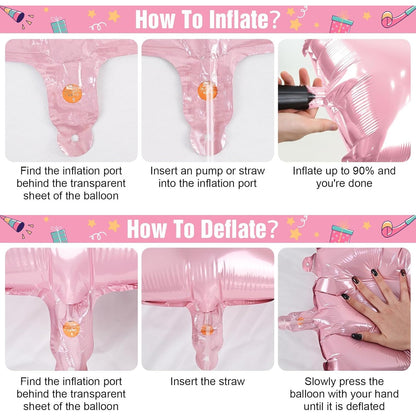 Set 4 Baloane din Folie Metalizata, ANGELBEAR, Figurine Litere, Model Scris Love, Tema Iubire, 80 cm, Ambalaj Individual, Pai Inclus, Umflare cu Aer sau Heliu, Roz